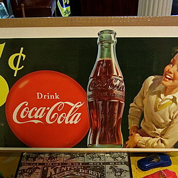 1950 Paper Coca Cola window sign - Coca-Cola