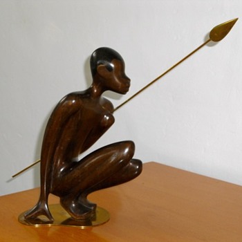 J SCHOENER WIEN AUSTRIAN AFRICAN STYLE SCULPTURE - Art Deco