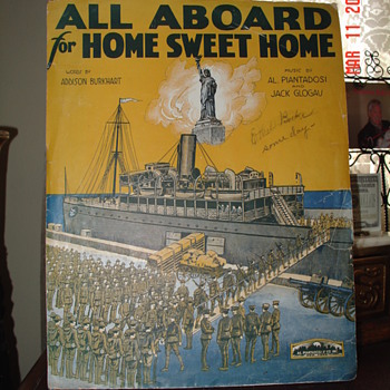 Sheet Music Cover...All Aboard For Home Sweet Home...Sign By One Of The Prolific Starmer Brothers - Music
