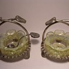 Pair of open salts in frames