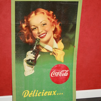 coca cola cardboard sign