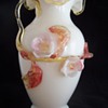 Victorian Stevens Williams Applied Flower Milk Glass Vase