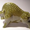 Decorative Pottery Bank~BULL~Wonderful Shape & Color