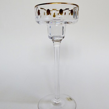 Kosta Candlestick with Gold~Signed & Numbered~Designer? - Art Glass