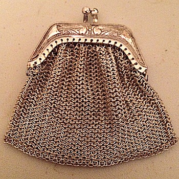 W. German Sterling Wire Mesh Purse - Art Nouveau