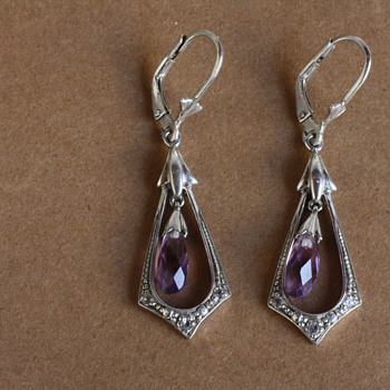 Silver and amethyst earrings