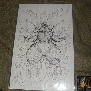 Godzilla Kingdom of monsters #12 orginal SpaceGodzilla art Cover. - Comic Books
