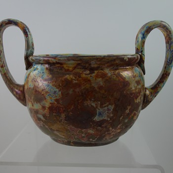 Josef Knizek two-handled bowl, Antonienhütte, Teplitz, ca. 1905 - Art Glass