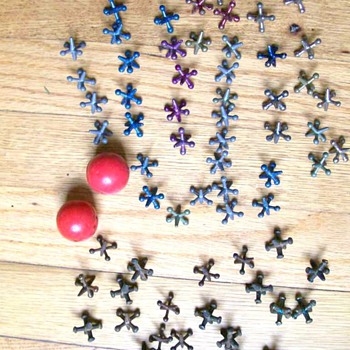 Old Jacks and rubber balls. What fun we had with these 1950's - Games