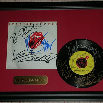 Undercover of the Night Rolling Stones Signed 45 & Picture Sleeve - Music