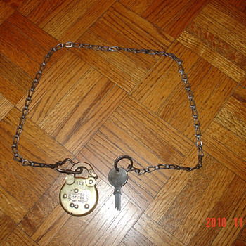 ANTIQUE BRASS POSTAL LETTER BOX LOCK WITH MATCHING KEY