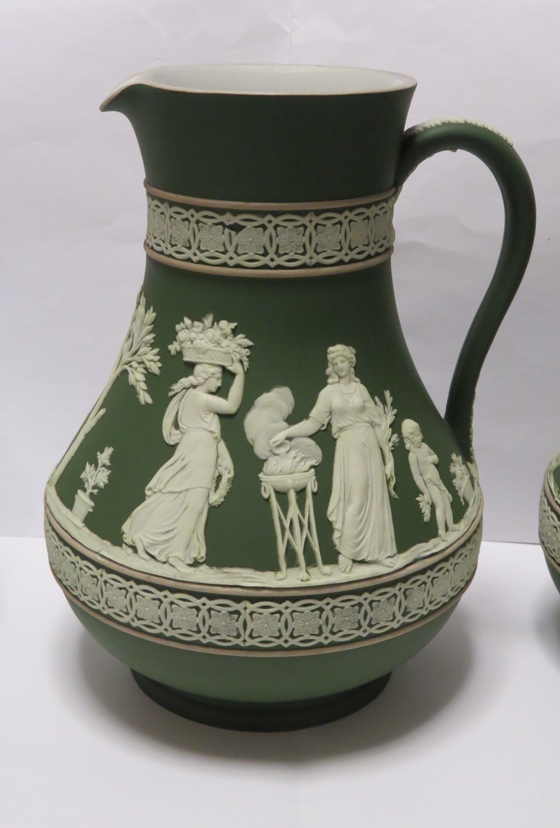 Antique Wedgwood Jasperware Olive Green Jugs/ Pitchers. Collectors Weekly