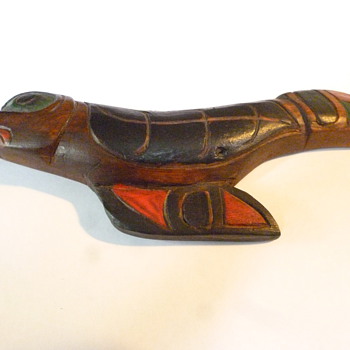 west coast native carved raven - Native American