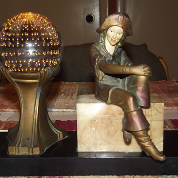 1925 J. B. Hirsch Lady Pirate Lamp, John Ruhl designer. - Art Deco