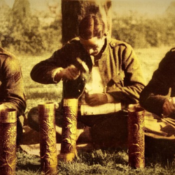 Belgian Soldiers Working on Trench - Art - Military and Wartime
