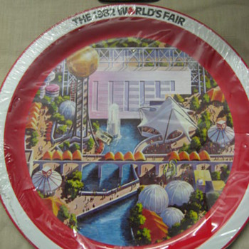 1982 Knoxville Worlds Fair Coca-Cola tray and WF pocket knife - Coca-Cola