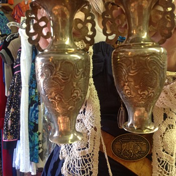 solid silver bud vases, 4 hallmarks but i cant read asian