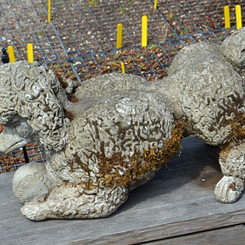 More Garden Poodles - Probably Mid-Century - Great Moss on one of them! - Animals
