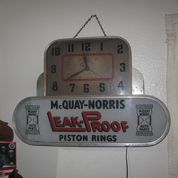 old auto parts lighted clock sign - Signs