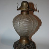 Beautiful Frosted Glass Oil Lamp w/ Brass Base
