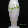 KRALIK ART NOUVEAU IRIDESCENT MOP ART GLASS VASE APPLIED THORNS