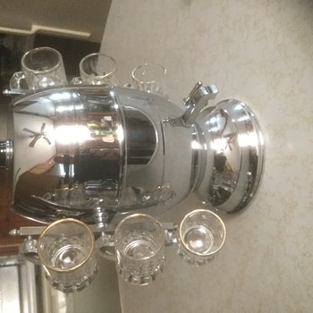Federal glass set with stainless steel urn, is it for Turkish coffee? - Glassware