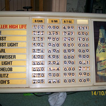 Miller High Life lighted pricing sign - Signs