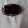 Onyx and Marcasite Brooch