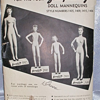Patterns and photo of manikins 1940's  from Simplicity 