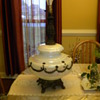 Opalescent Lamp w/ metal embellishments. 