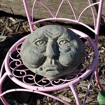 Blob-face Garden Sculpture