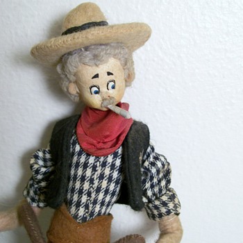 Vintage Cowboy doll smoking By Nistis in Barcelona Spain - Dolls