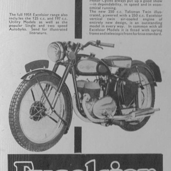 1950 Excelsior Motorcycle Advertisement