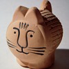 Lisa Larson? Pottery Cat with Holes, Stopper bottom,...Swedish?