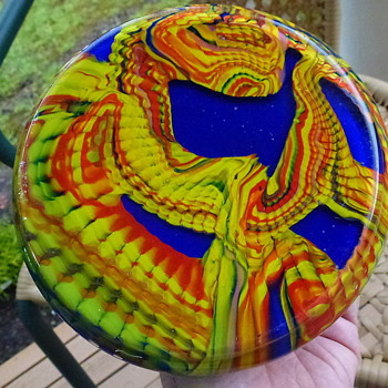 Czech Glass - Blue marbled pieces - Art Glass