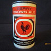 Tough 1950's UK Imperial 12 Fl Ozs Berry Brown Ale Courage Barclay and Simonds Rooster Flat Top Steel Beer Can