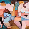 Dorothy Braund party two oil painting