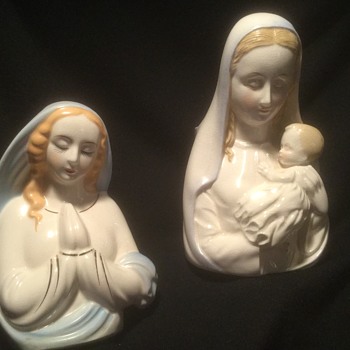 Madonna / Virgin Mary head vase / planters - Pottery
