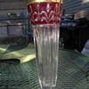 Crystal Red and Gold Trim Vase