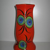Art Deco Czechoslovakia Pottery Vase Rare Peacock Feather Decor