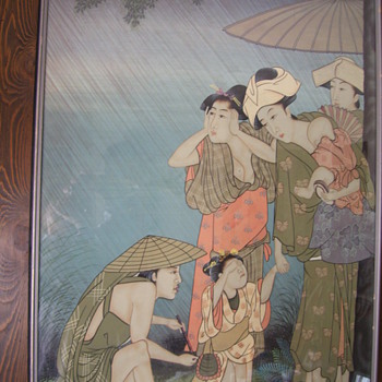Geishas Painted on silk - Asian