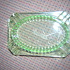Green Glass Ashtray Art Deco
