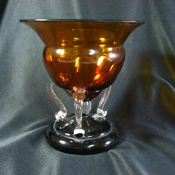 German Glass  Amber/black amethyst - Art Glass