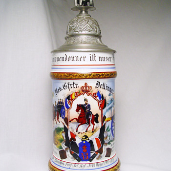 Imperial German Reservist's stein of Gefreiter Dellinger, 43rd Field Artillery