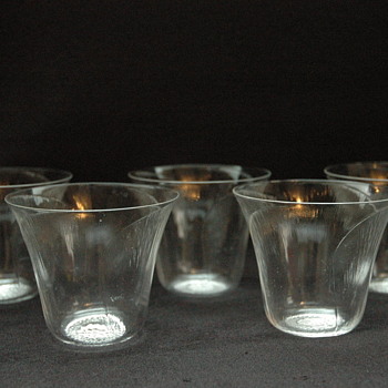 set of 5 rene lalique glass gobelet "pavot" - Art Deco