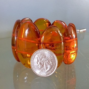 Huge Vintage Baltic Honey Amber Included Panel Bracelet - Fine Jewelry