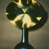 QUEZAL BLUE JACK-IN-THE-PULPIT ART GLASS VASE, circa 1919