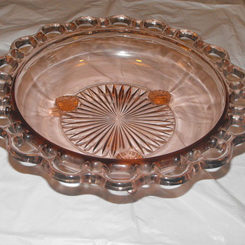 Old Colony Pink Bowl with Legs - Glassware