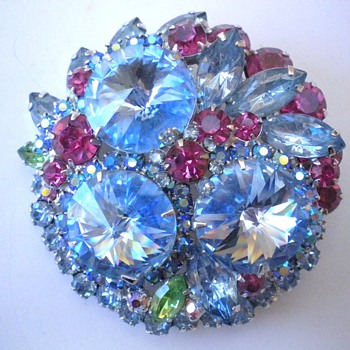 Huge Vintage Rhinestone Brooch