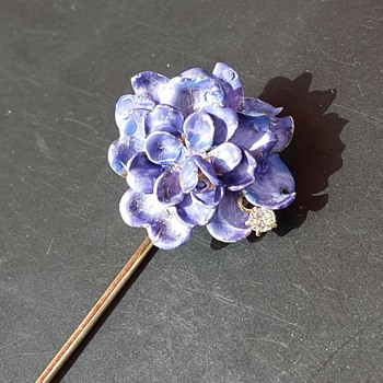 Antique chrysanthemum enamel stickpin, part 2 after kyratisation. - Fine Jewelry